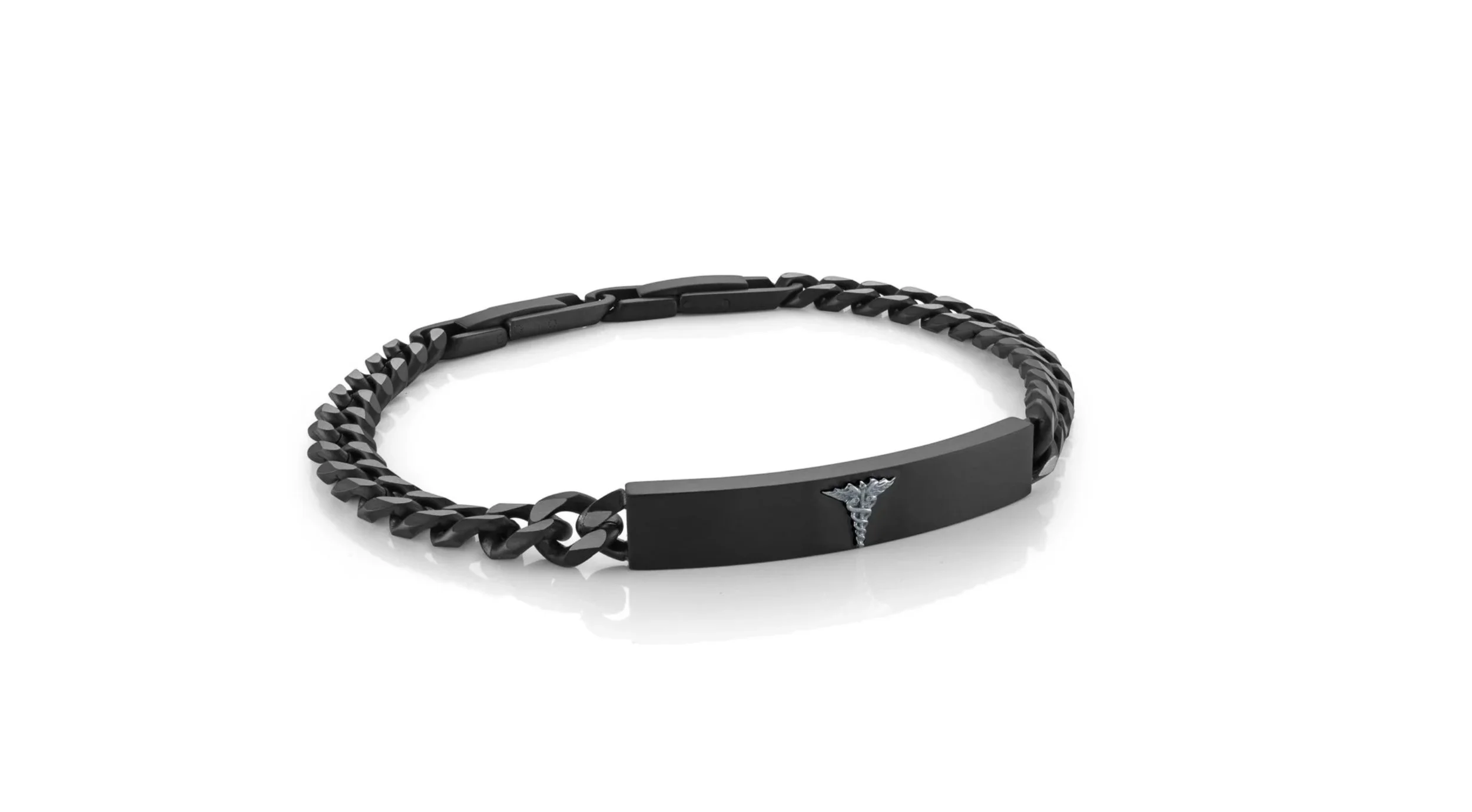 Black Stainless Steel Medical ID Bracelet — Croft & Stern Jewelry